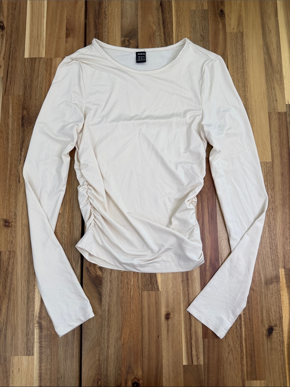 SHEIN Rouched Long Sleeve Shirt